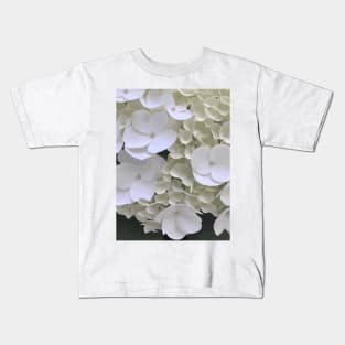 White Hydrangea Blossoming Flowers Kids T-Shirt